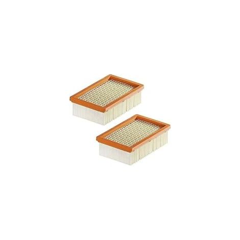 Lot de 2 filtres de rechange pour aspirateurs Kärcher WD4, WD5, WD6, MV4, MV5 et MV6, plats et plissés