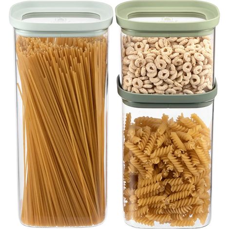 Lot de 3 bocaux en verre (600, 1300, 2000 ml) - vert - Pure (1/4)