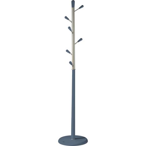 Perchero moderno mod. 413 herrajes en cromo satinado lacado azul, 190 cm(alto)37 cm(ancho)37 cm(largo) (1/2)