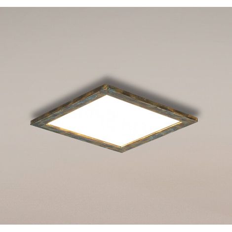 [NEUWERTIG] B-Ware Quitani LED Panel Leuchte Aurinor LED Deckenleuchte goldfarbig patiniert 45 cm (1/2)