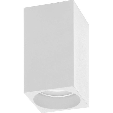 Applique da soffitto portafaretto in gesso a cubo verniciabile con attacco gu10 110x70mm supporto per faretti (1/5)
