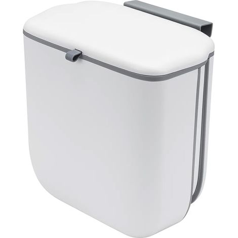 YORKING Bio-Abfalleimer mit Deckel, 10 l, faltbarer Küchen-Caddy zum Aufhängen, Wandmontage unter der Spüle, Mülleimer für Schranktür, Schrank, Badezimmer, Wohnmobil, Wohnmobil (1/5)