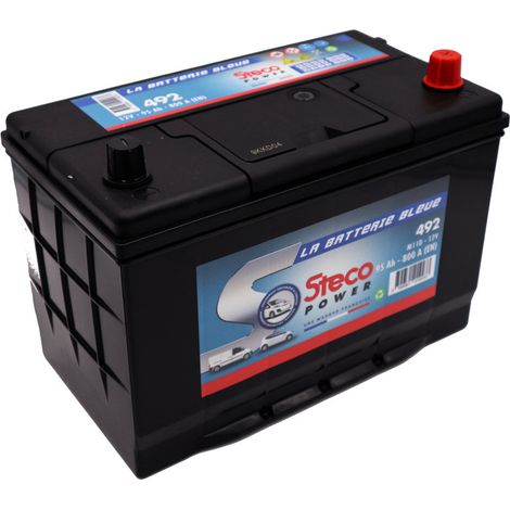 Stecopower – Batterie voiture 12V 95Ah 800A – SKU 492 – Disposition des pôles + à droite – Longueur 303 mm – Garantie 2 ans (1/2)