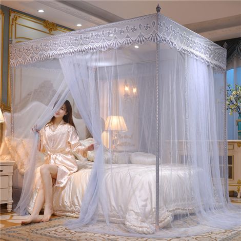 Moustiquaire en polyester, style princesse pour la maison, adaptée aux lits doubles et simples, avec outils de montage, dimensions : 1,2 x 2,0 mètres (1/5)