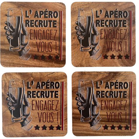 4 sous verres L'Apéro recrute (1/2)