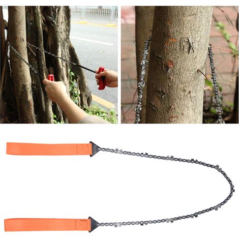 Scie à chaîne portable de survie en extérieur de 61 cm (24 pouces), scie de jardin, scie à fil, outil de camping (1/5)
