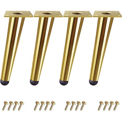4x Pieds Meubles en Bois 5cm Pieds pour Table Lit Armoire avec Plaques de Montage et Vis (1/5)