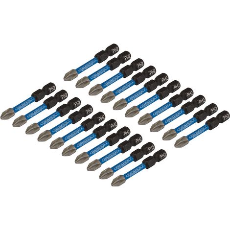 Draper PH2X50MM IMPACT S/D BIT 20PK 05697 Cross Slot/PH Type Impact Screwdriver Bits, 1/4" Hex