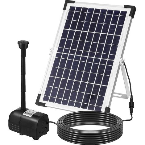 Pompe à Fontaine Solaire pour Bassin Extérieur 12w Panneau Inclinable, Pompe Submersible Robuste Jardin, Fontaine Cascade Solaire Décorative (1/5)