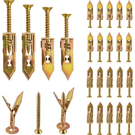 160 pièces Chevilles pour placoplâtre avec vis, cheville placo, vis placo (1/5)