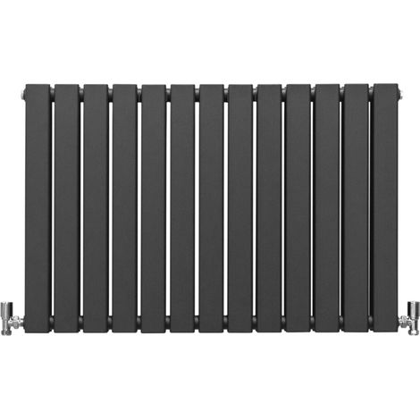 Paneelheizkörper Flachheizkörper Design Heizkörper Heizung 60cm x 91cm Anthrazitgrau Horizontal Heizgerät Doppellagig Wandheizkörper Küche Wohnzimmer Badezimmer Reinigungsbürste und Befestigungsset (1/5)