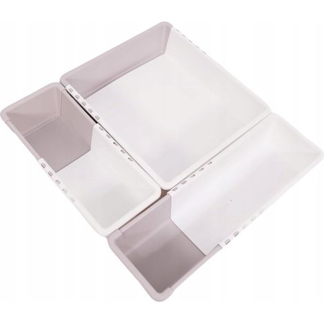 Organizzatore per cassetti, multifunzionale, 3 pezzi, telescopico, bianco