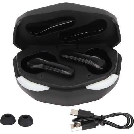 Casque Bluetooth sans fil à faible latence, écouteurs sport stéréo avec commande tactile et boîtier de charge, pour téléphone portable et PC (1/5)