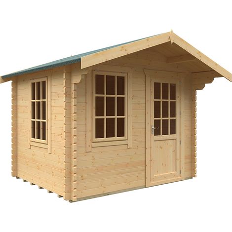 8x10w The Carrington Plus 44mm Cabin - L235 x W295 x H261.6 cm - Solid Wood/Softwood/Pine - Natural