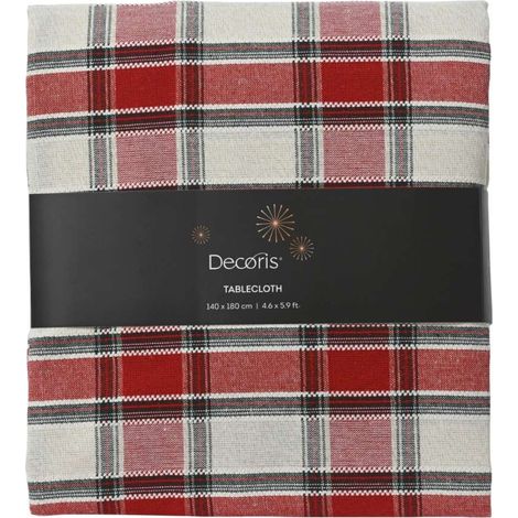 Decoris Tovaglia Natalizia in Cotone Tartan Verde e Rossa - 180x140cm (1/3)