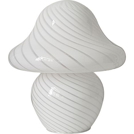 Pilzförmiges Nachtlicht mit dreifarbiger LED – Hochwertiges Glas – Weiß, Schwarz, Orange, Rosa – 18 x 16 cm (1/5)