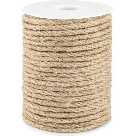 1 Corde Jute 30M,Épaisseur 6MM,Ficelle Chanvre Naturelle,Camping,Décoration,Bricolage