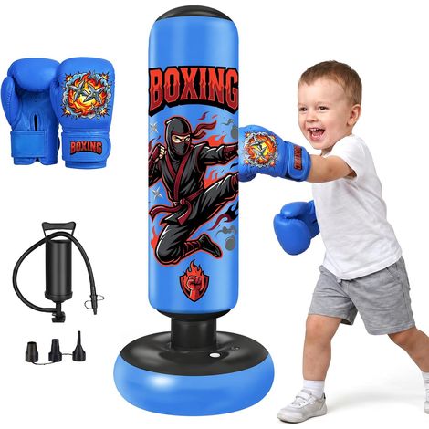 Sac de Frappe Enfant 130cm/150cm/165cm Punching Ball Enfants avec Gants de Boxe (1/5)