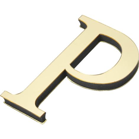 3D-Spiegelbuchstabe – 1 Stück – Hellgoldenes Acryl – Dekorativer Aufkleber – Für Wand und Tür – 10 cm (1/5)