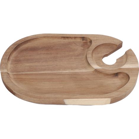 Plateau à vin en bois avec porte-verres, plateau à cocktails, mini-planche à charcuterie pour apéritifs au fromage, animations de fête (1/5)