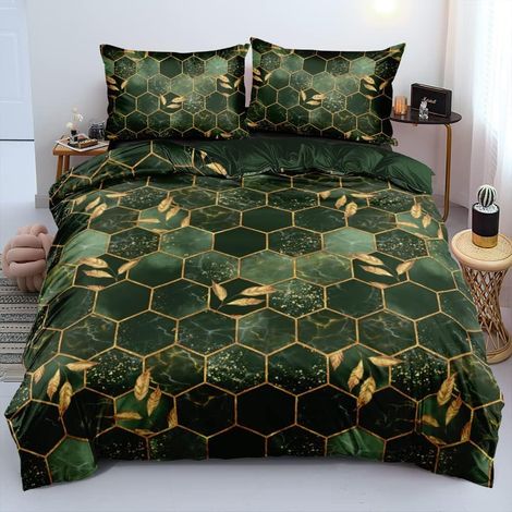 Set Biancheria Letto Reversibile 155x220 cm 2 Federe 80x80 cm (1/4)