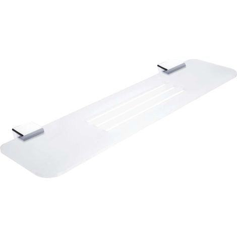 Nimco Kibo - Mensola con fori fresati, lunghezza 60 cm, plexiglas opaco/cromo Ki X360-26 (1/2)