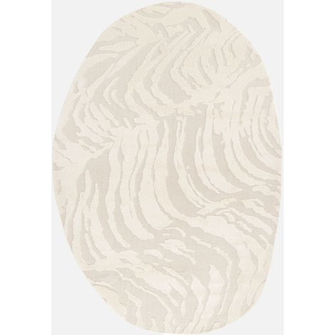 Tappeto interno a forma di ciottolo con rilievo crema (1/5)
