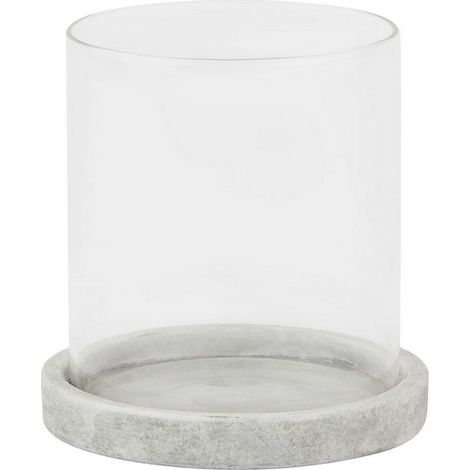 Athena Stone Hurricane Lantern - Ceramic - L14 x W14 x H14 cm - White