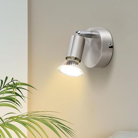 GBLY faretto da soffitto LED 1 spot orientabile e inclinabile , GU10 , Moderno , Plafoniere LED da soffitto interno cucina camera da letto soggiorno , IP20 , senza lampadine,Cromo ,set da 3