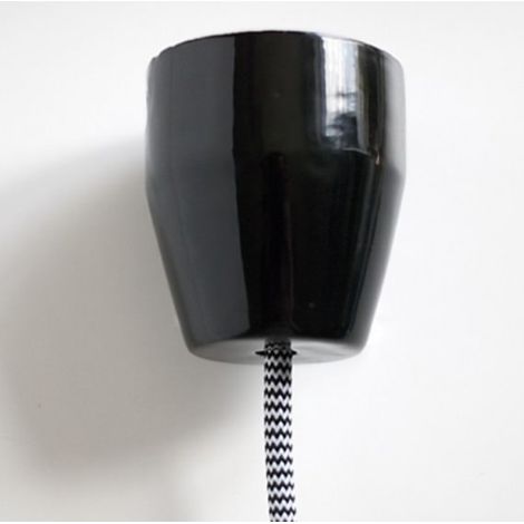 Rosace de Plafond Conique Noire en Céramique : Gamme PURE - Élégance et Style pour Votre Intérieur