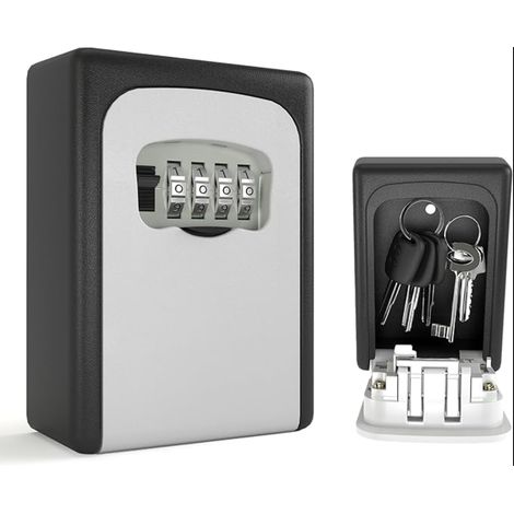 Boite à Clefs Boite a Clefs Résistante aux Intempéries Boîte à Clés Alliage d'Aluminium Robuste Résistant aux Intempéries pour les Clés les Cartes Noir (1/5)