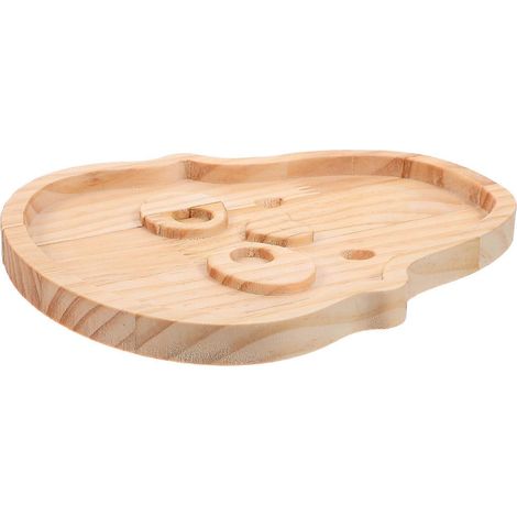 Plateau alimentaire en bois à motif de crâne d'Halloween, idéal pour conserver les aliments. (1/5)