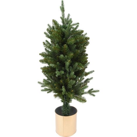Künstlicher Weihnachtsbaum in goldenen Blumentopf, 90 cm