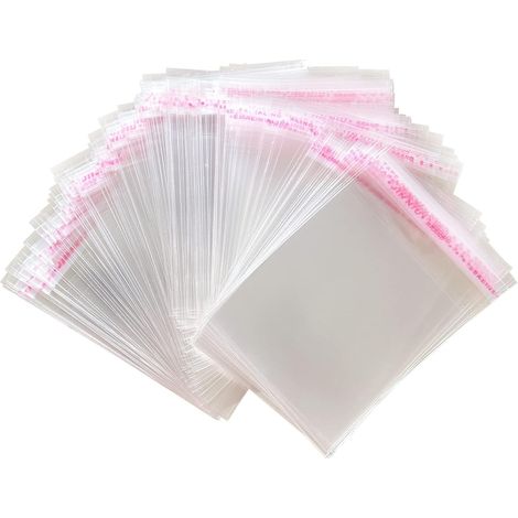 200 Sacs cellophane,Auto-adhésif,Transparent,OPP,10x14cm,Alimentaire (1/5)