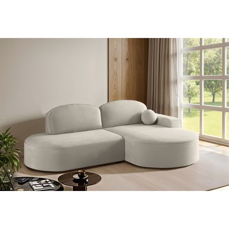 Ecksofa Schlafsofa Sofa GIRONA Stoff Salvador Beige Ottomane Rechts (1/5)