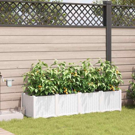 Garten-Pflanzgefäß 4 pcs Weiß Kunststoff (1/5)
