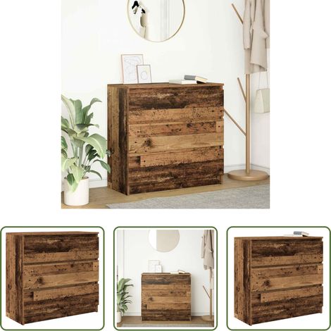 Schrank - Sideboard Altholz-Optik 80x35x76 cm Holzwerkstoff (1/5)
