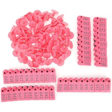 100 Pièces étiquettes D'oreille pour Animaux de Ferme Carte D'identification de Boucle D'oreille en Plastique pour Chèvres Moutons Bovins Vaches Porcs Matériel de manutention du bétail (1/5)