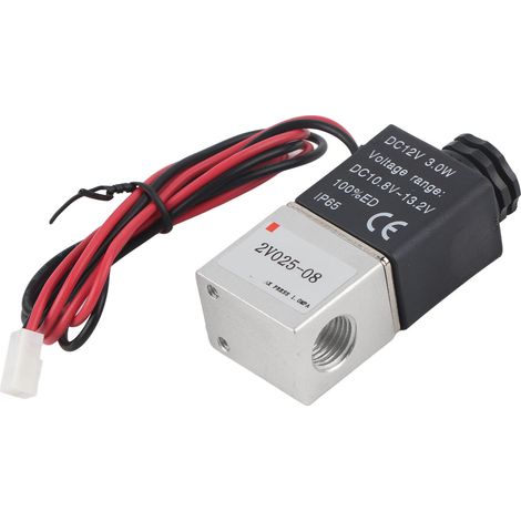 Électrovanne 2 voies 2 positions aluminium normalement fermée G1/4in 2V025-08 DC12V outillage (1/5)