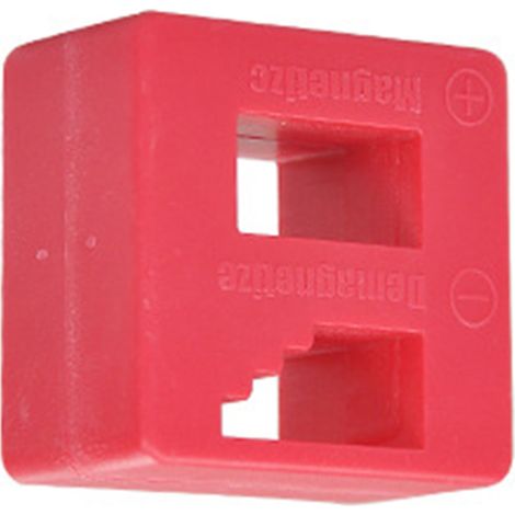 Bloc magnétique/démagnétiseur 2 en 1 pour embouts de tournevis et pièces métalliques - Accessoires rouges (1/5)