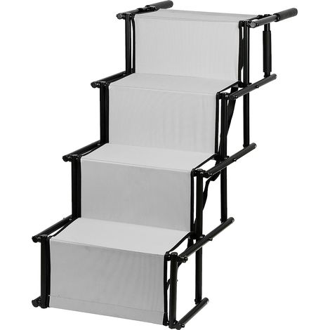 Rampe pour Chien Portable pour Voiture, Convient pour Les Chiens de Grande et Petite Taille. L'échelle Pliable de Voiture est Pratique et Rapide, Peut Supporter Un Poids de 75 kg (gris clair) (1/5)