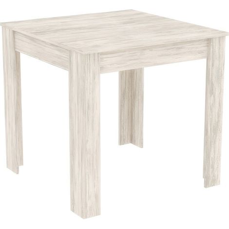 Tavolo Fisso Frassino Bianco 80 x 80 x h 75 cm in Kit Kitwood con Pannelli da 15 mm