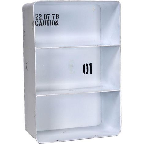 Rechteckiges weißes Bristol-Metallregal 3 Regale cm29,5x15h45