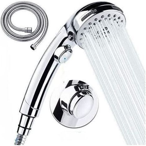 Pomme de douche avec tuyau - 6 types de jet - Douchette avec tuyau de 1,5 m - Économique - Jet fin (1/4)
