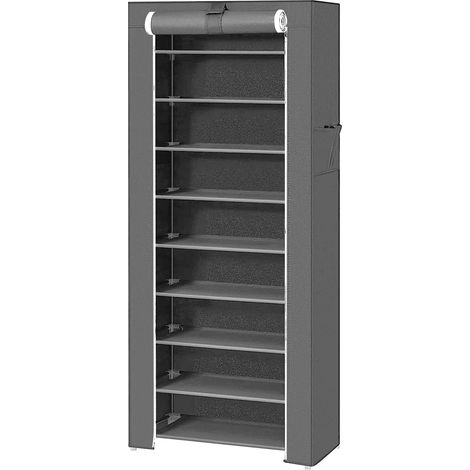 Yongqing – Armoire à chaussures 9 couches 60x30x160 cm – Toile non tissée résistante à l'humidité – Rangement pour couloir, salon, balcon (1/5)