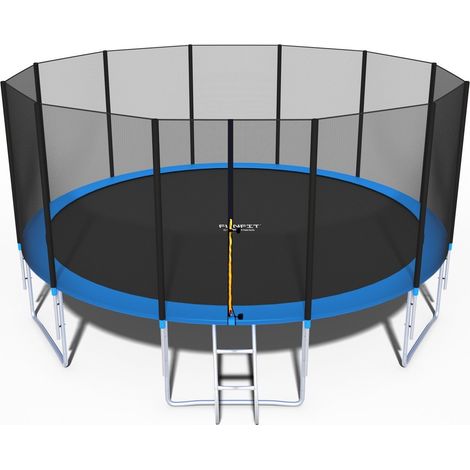 Cama elástica 490 cm - con red y escalera - azul - hasta 150 kg