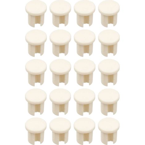 20x Cache trou bouchon 8mm Tube Coulisse Tiroir Capuchon Trou Vis Protection, en PVC blanc (1/2)