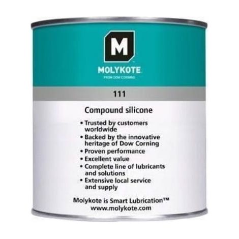 Grasa de silicona de alta viscosidad Molykote 111 Compound de 1 kg, lata resistente al agua.