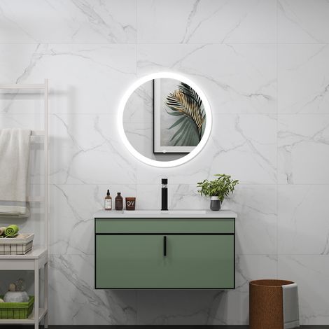Espejo de Ducha Casa  Espejo de baño con luz LED, redondo, 60 cm, con función antivaho, brillo ajustable ,memoria agapada. (1/5)