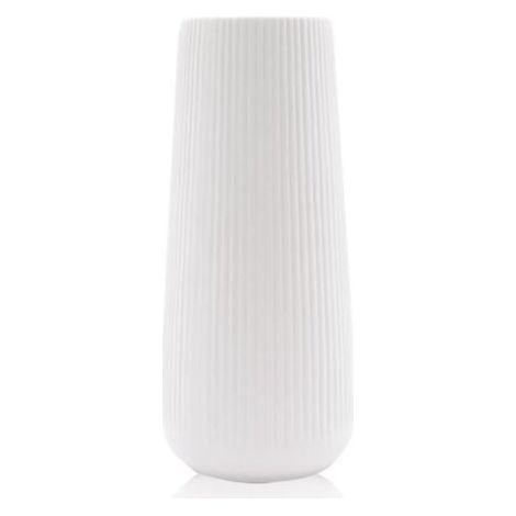 Vase en Céramique Moderne pour Herbes de la Pampa, Fleurs Séchées et Fraîches, Vase Blanc Idéal pour Salon, Chambre à Coucher (1/4)